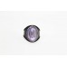 Ring Silver Sterling 925 Purple Zircon Stone Men's Handmade Hand Engraved A941